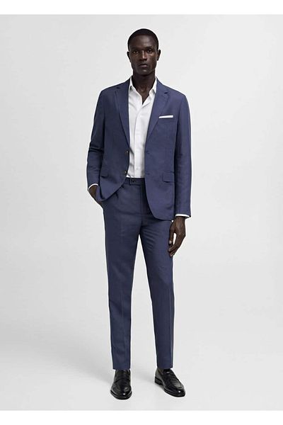 MANGO Man Cămașă slim din poplin de bumbac