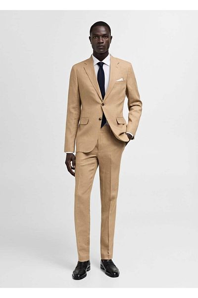 MANGO Man 100% Linen Slim Fit Jacket