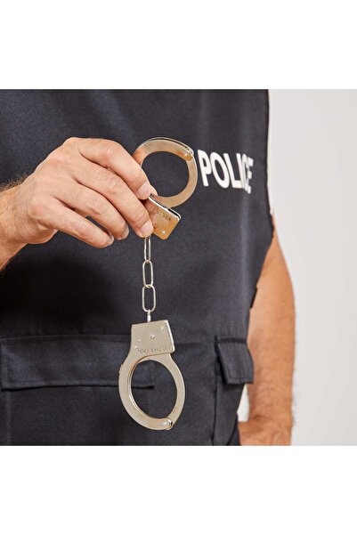 samur parti parti aksesuar & kostüm Anahtarlı Oyuncak Metal Kelepçe Polis Kelepçesi