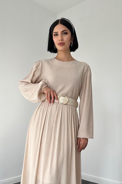 Elbee Fashion Woman Μπεζ Φόρεμα Felicita