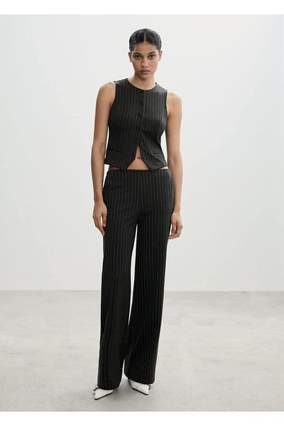MANGO Woman Roman woven straight pants