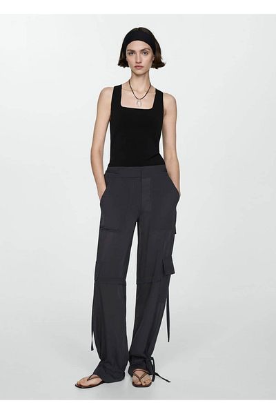 MANGO Woman Bluse mit breiten Trägern