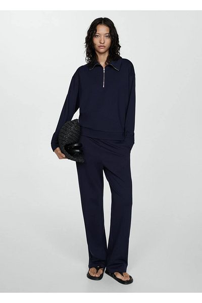 MANGO Woman Magas gallérú pulóver cipzárral