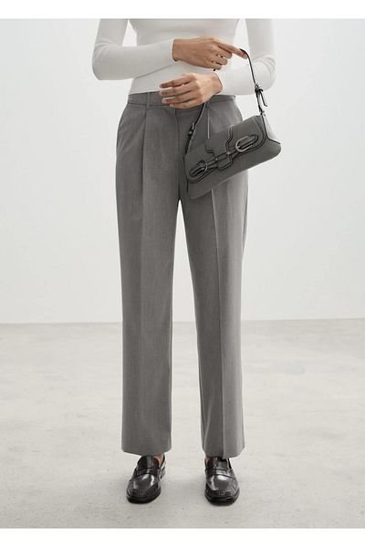 MANGO Woman Straight Cut Trousers with Pens