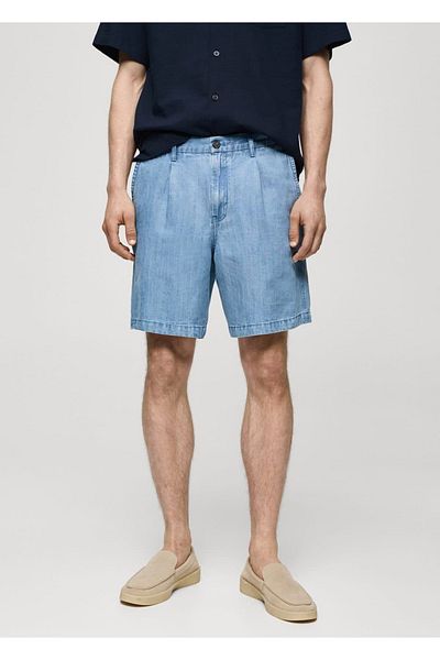 MANGO Man Lyocell Hemp Collet Bermuda Shorts