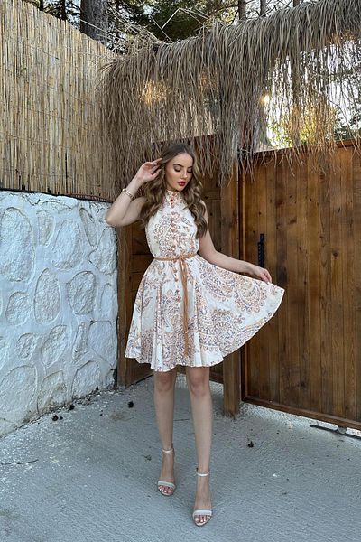 Elbee Fashion Woman Halter Neck Dress