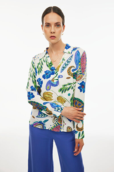 Perspective Γυναικεία μπλούζα με λαιμόκοψη V-λαιμόκοψη πολύχρωμη Alias ​​Regular Fit