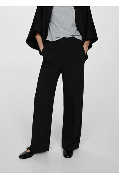 MANGO Woman Straight Cut Draped Pants