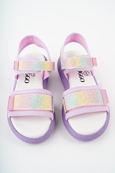 MUGGO Cruz Daily Orthopedic Light Sole Glitter and Velcro Girls' Sandals