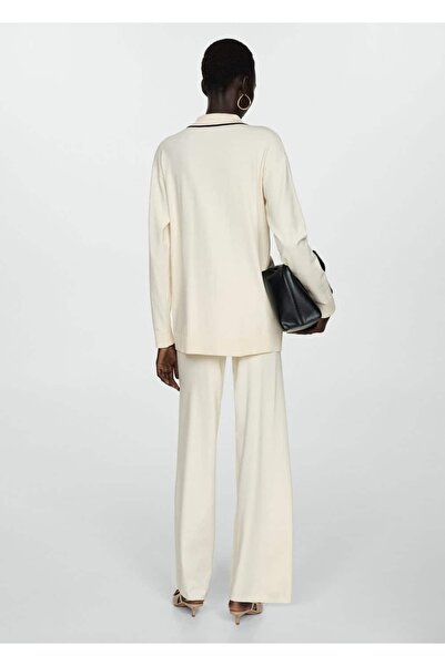 MANGO Woman Düz kesim triko pantolon