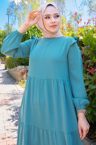 hafsamina Βολάν από τον ώμο Ayrobin Hijab Φόρεμα Μέντα