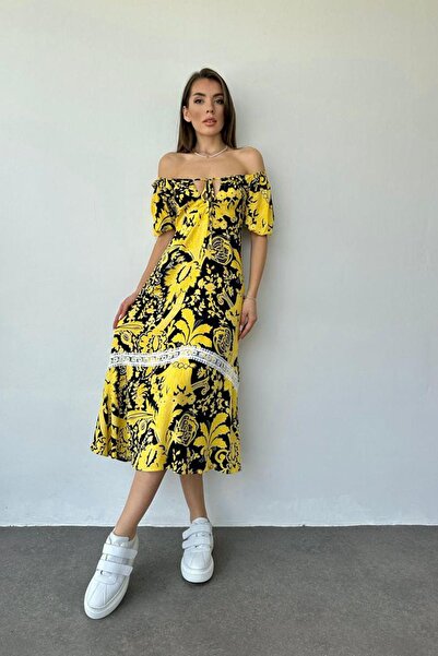 Elbee Fashion Woman Na vezivanje Haljina sa grudi