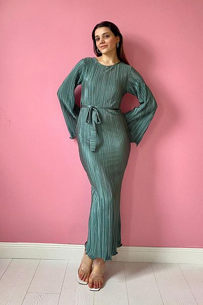 Elbee Fashion Woman Rochie plisată cu mânecă spaniolă