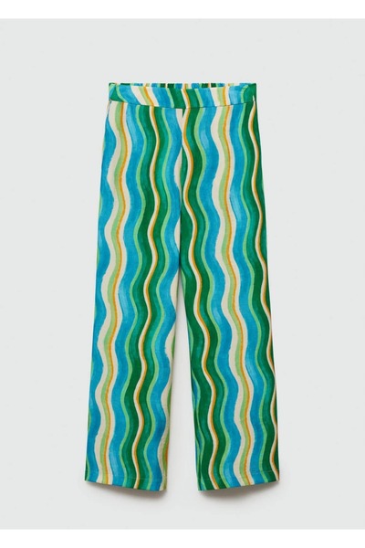 MANGO Woman Wideleg desenli pantolon