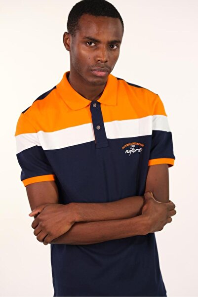 Arma Чоловіча темно-синя футболка з коміром-поло Y22374300001