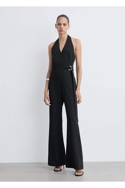 MANGO Woman Halter Neck - Waisted Jumpsuit