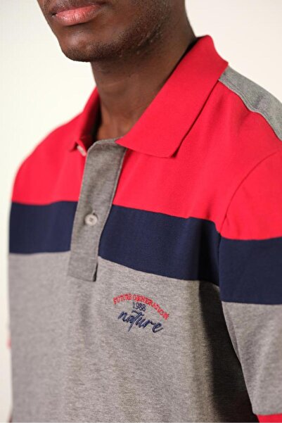 Arma Ανδρικό μπλουζάκι με γκρι γιακά πόλο Y 22374300001