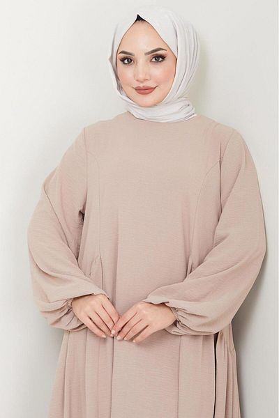 hafsamina Μπεζ Φόρεμα Hijab - Eva Ayrobin HM2454