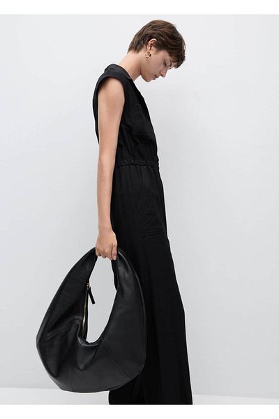 MANGO Woman Jumpsuit with Pockets and Shirt Collar