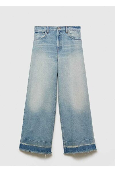 MANGO Woman Yıpranmış Paçalı Wideleg Jean