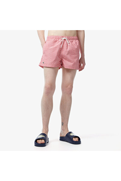 Lacoste Erkek Desenli Pembe Mayo Şort