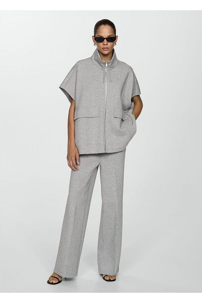 MANGO Woman Ponchojacke mit Klappe und Taschen