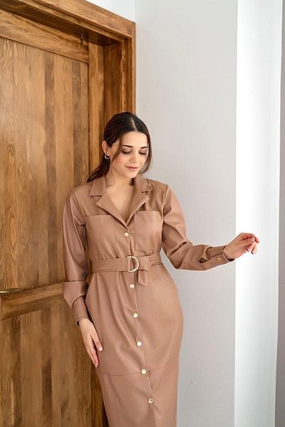 Elbee Fashion Woman Rochie din piele cu curea