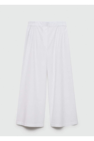 MANGO Woman Pamuklu Wideleg pantolon