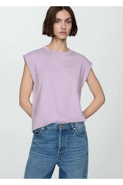 MANGO Woman Kurzärmliges Baumwoll-T-Shirt