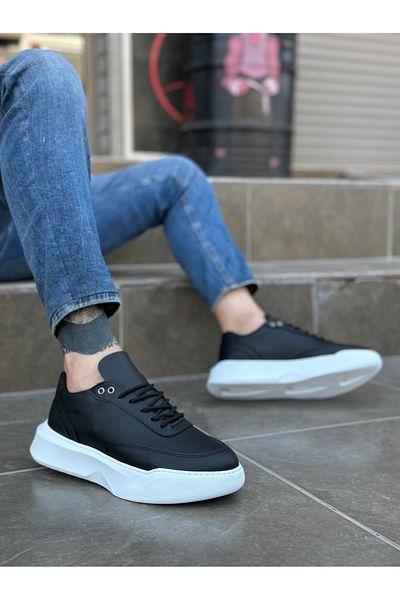 BOA High-sole Lace-up Men's Black Sneakers - Ba0354