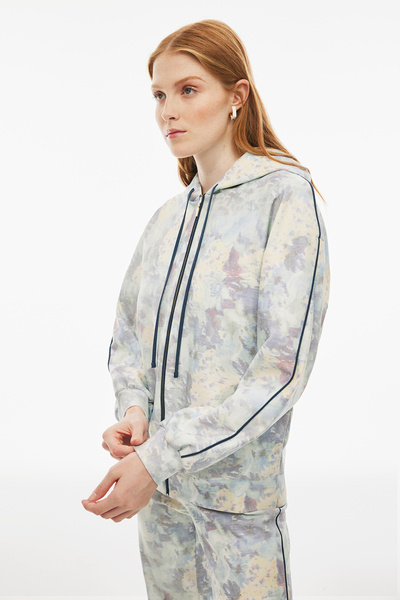 Perspective Gianas Comfortable Fit Standard Size Hooded Multicolored Women's Tracksuit Coat