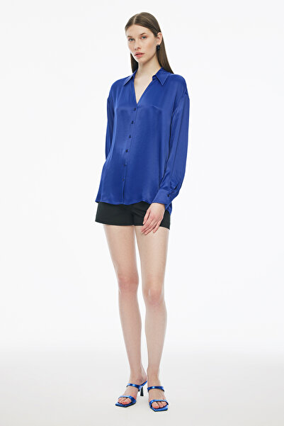 Perspective Clarys V-Yaka Saks Кольорова сорочка жіноча Regular Fit - Накладні рукави