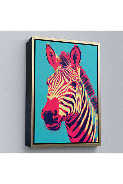 TAKI DERYASI Pictură zebră cu cadru din lemn-7642