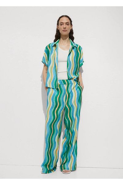 MANGO Woman Pantaloni cu model cu picioare largi