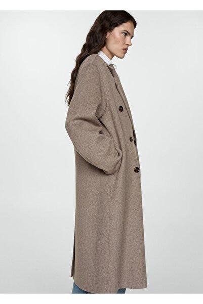 MANGO Woman Handgefertigter, übergroßer Wollmantel