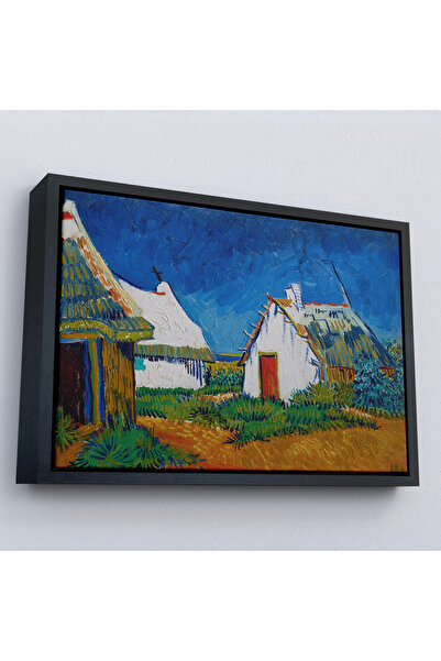 Home Vincent Van Gogh cu cadru din lemn - Trei cabane albe la Saintes Maries Pictură-7189