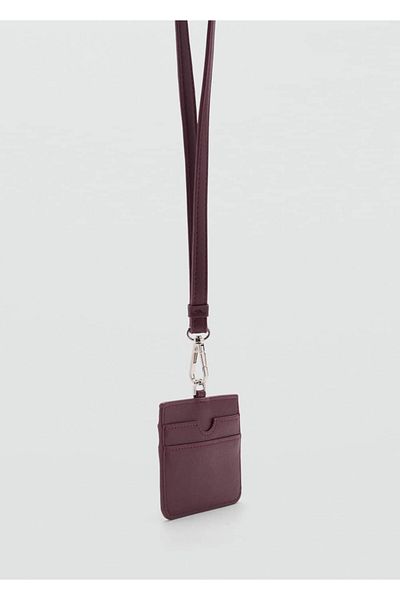 MANGO Man Leather Look Hanging Card Holder