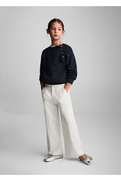 MANGO Kids Strickpullover mit Knopfdetail