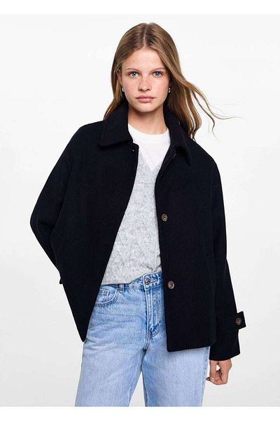 Mango Teen Krótki płaszcz z materiału