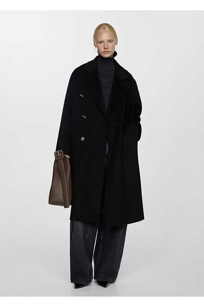 MANGO Woman Oversize Woolen Coat - Handmade