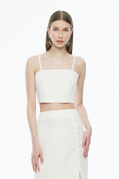 Perspective Ecru Color Slim Fit Γυναικεία Μπλούζα - Μοντέλο Blannes Strappy