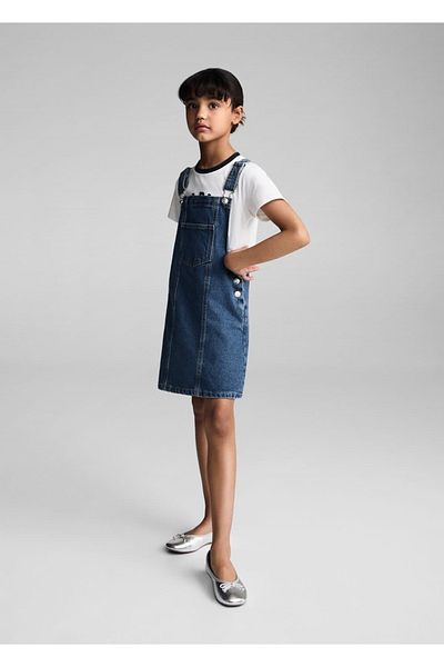 MANGO Kids Krótka sukienka-kamizelka z dżinsu