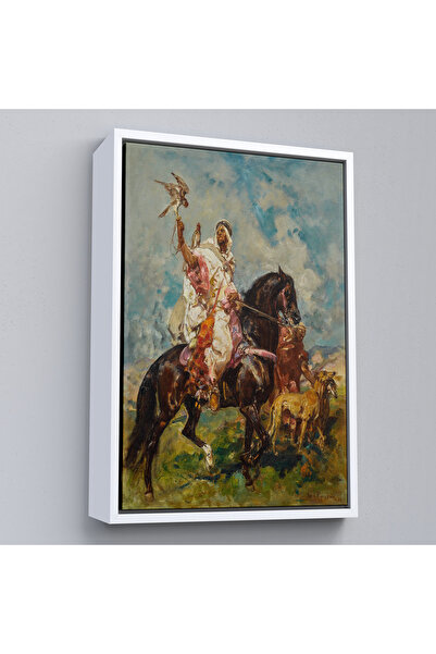 Home Henri Emilien Rousseau cu cadru din lemn - Pictură Vânătorul de șoim - The Falconer-7428