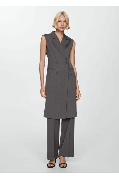 MANGO Woman Buttoned Long Vest