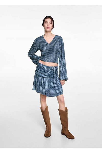 Mango Teen Fustă cu model adunat