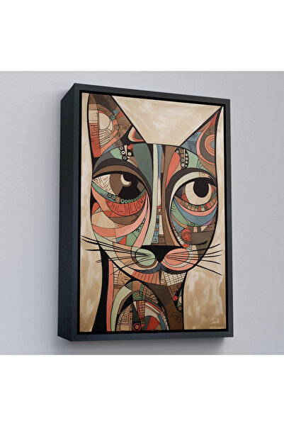 Oxyteez Tablou de pisici cu model cu rama din lemn-7901