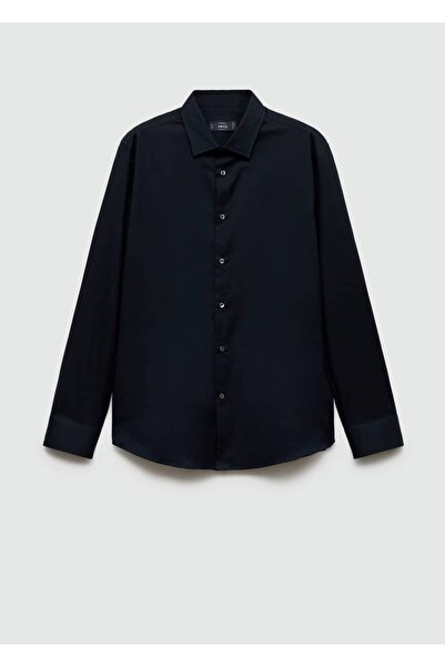 MANGO Man Regular Kesim %100 Pamuklu Fitilli Gömlek