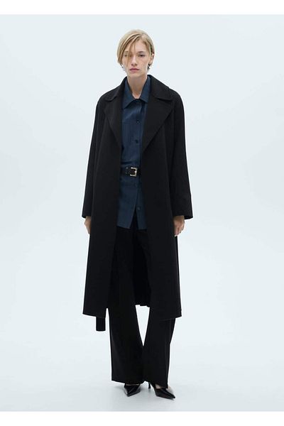 MANGO Woman Handmade Belted Wool Coat