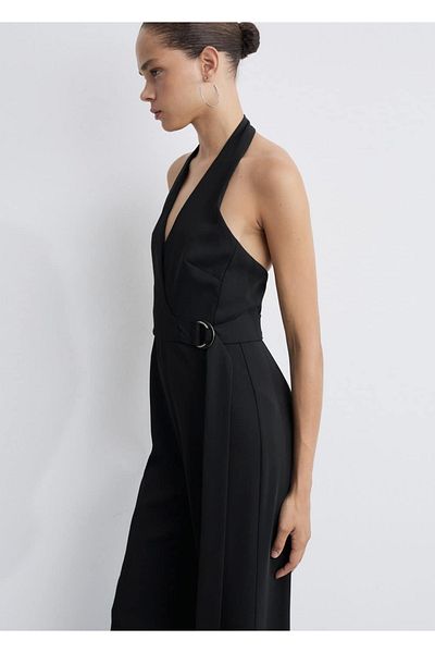 MANGO Woman Halter Neck - Waisted Jumpsuit