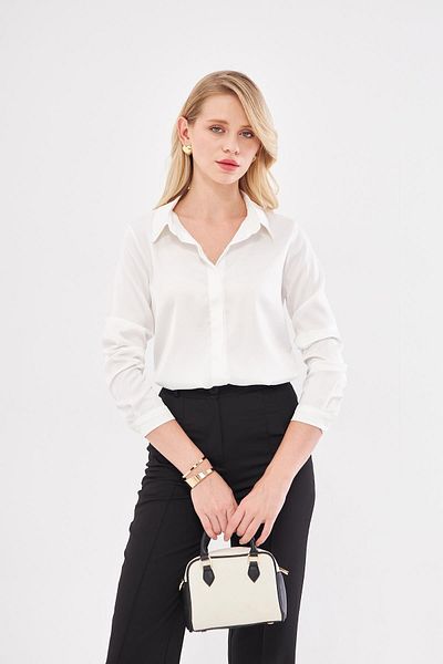 LOVELF Πουκάμισο Ecru Classic Satin